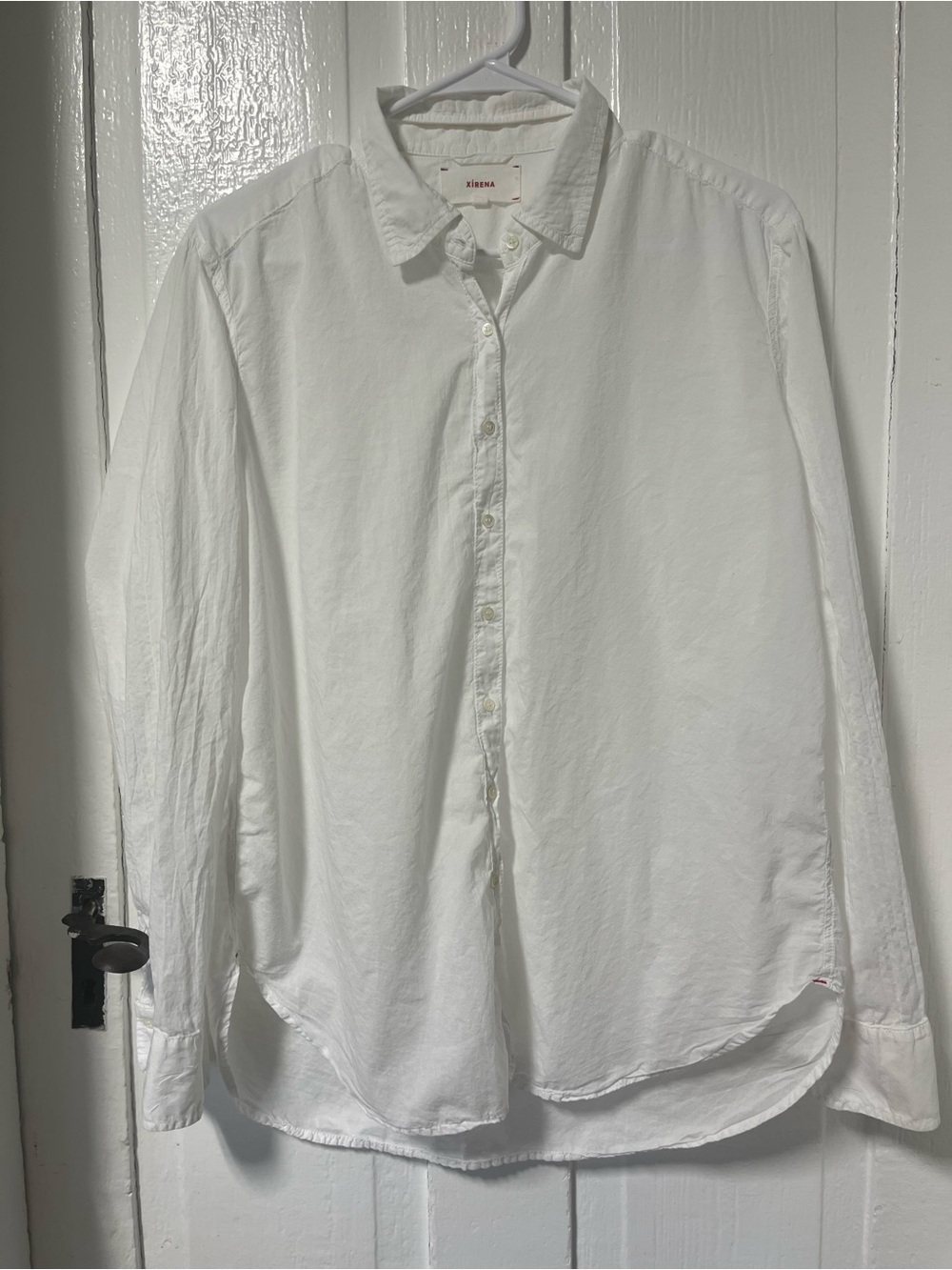 Xirena Beau button down collared classic cotton shirt white size S - Picture 2 of 8